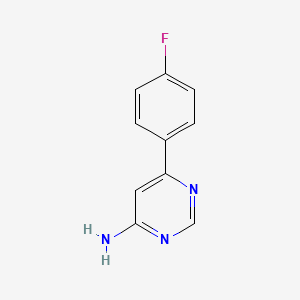 molecular formula C10H8FN3 B1444720 6-(4-氟苯基)嘧啶-4-胺 CAS No. 1036990-57-4