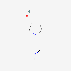 molecular formula C7H14N2O B1444742 (3R)-1-(氮杂环丁-3-基)吡咯烷-3-醇 CAS No. 1257293-74-5