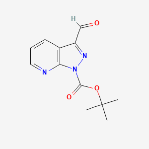 molecular formula C12H13N3O3 B1444752 tert-butyl 3-formyl-1H-pyrazolo[3,4-b]pyridine-1-carboxylate CAS No. 1155846-83-5