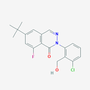 molecular formula C19H18ClFN2O2 B1444766 6-(叔丁基)-2-(3-氯-2-(羟甲基)苯基)-8-氟 phthalazin-1(2H)-one CAS No. 1242156-61-1