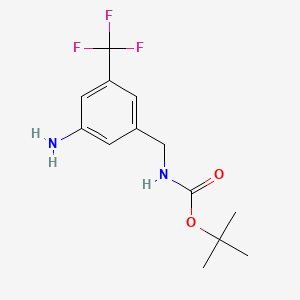 molecular formula C13H17F3N2O2 B1444781 tert-butyl N-{[3-amino-5-(trifluoromethyl)phenyl]methyl}carbamate CAS No. 693249-72-8