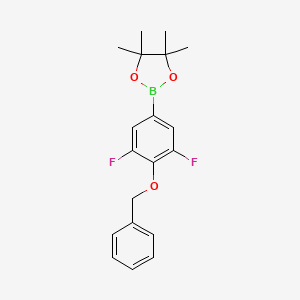 molecular formula C19H21BF2O3 B1444785 4-Benzyloxy-3,5-difluorophenylboronic acid pinacol ester CAS No. 1255041-73-6