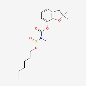 Carbamic acid, ((hexyloxy)sulfinyl)methyl-, 2,3-dihydro-2,2-dimethyl-7-benzofuranyl ester