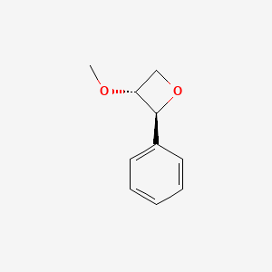 molecular formula C10H12O2 B14447949 (2S,3R)-3-methoxy-2-phenyloxetane CAS No. 74824-91-2