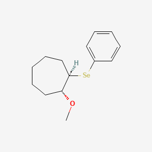 molecular formula C14H20OSe B14448044 (1R,2R)-1-Methoxy-2-(phenylselanyl)cycloheptane CAS No. 73090-29-6