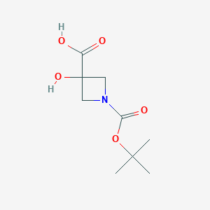 molecular formula C9H15NO5 B1444809 1-(叔丁氧羰基)-3-羟基氮杂环丁烷-3-羧酸 CAS No. 1035351-06-4