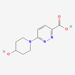 molecular formula C10H13N3O3 B1444815 6-(4-Hydroxypiperidin-1-yl)pyridazine-3-carboxylic acid CAS No. 1184364-60-0