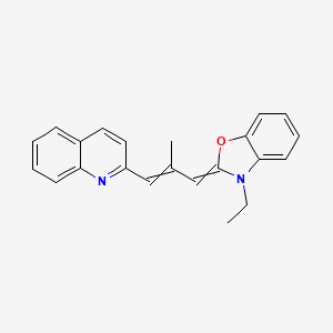 B14448159 2-[3-(3-Ethyl-1,3-benzoxazol-2(3H)-ylidene)-2-methylprop-1-en-1-yl]quinoline CAS No. 76379-47-0