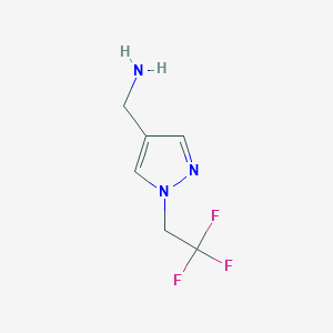 molecular formula C6H8F3N3 B1444830 (1-(2,2,2-Trifluoroethyl)-1H-pyrazol-4-yl)methanamine CAS No. 856696-07-6