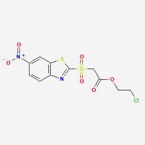 2-Chloroethyl (6-nitro-1,3-benzothiazole-2-sulfonyl)acetate