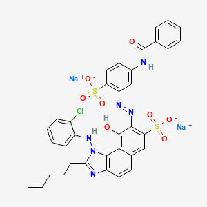 1H-Naphth(1,2-d)imidazole-7-sulfonic acid, 8-((5-(benzoylamino)-2-sulfophenyl)azo)-1-((2-chlorophenyl)amino)-9-hydroxy-2-pentyl-, disodium salt