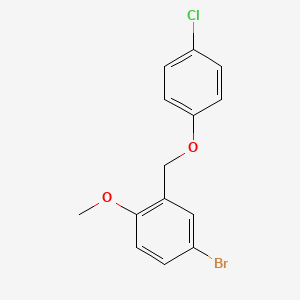 molecular formula C14H12BrClO2 B1444872 4-Bromo-2-(4-chlorophenoxymethyl)-1-methoxybenzene CAS No. 1285022-19-6