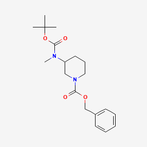 molecular formula C19H28N2O4 B1444873 Benzyl 3-((tert-butoxycarbonyl)(methyl)amino)piperidine-1-carboxylate CAS No. 1284966-16-0