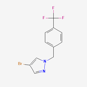 molecular formula C11H8BrF3N2 B1444884 4-bromo-1-{[4-(trifluoromethyl)phenyl]methyl}-1H-pyrazole CAS No. 1306966-11-9
