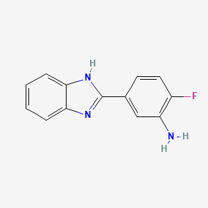 molecular formula C13H10FN3 B1444890 5-(1H-1,3-苯并二唑-2-基)-2-氟苯胺 CAS No. 1183634-12-9