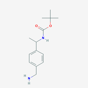 molecular formula C14H22N2O2 B1444905 tert-butyl N-{1-[4-(aminomethyl)phenyl]ethyl}carbamate CAS No. 1183185-25-2