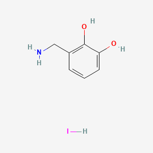 molecular formula C7H10INO2 B14449076 1,2-Benzenediol, 3-(aminomethyl)-, hydriodide CAS No. 79490-79-2