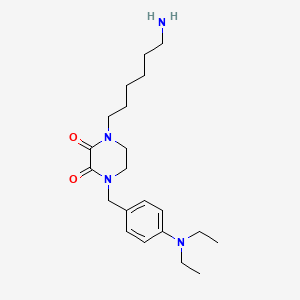 2,3-Piperazinedione, 1-(6-aminohexyl)-4-((4-(diethylamino)phenyl)methyl)-