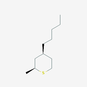 molecular formula C11H22S B14449258 (2S,4S)-2-Methyl-4-pentylthiane CAS No. 76097-68-2