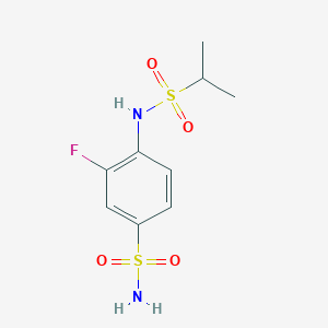 molecular formula C9H13FN2O4S2 B1444928 3-氟-4-(丙烷-2-磺酰胺)苯-1-磺酰胺 CAS No. 1183577-09-4