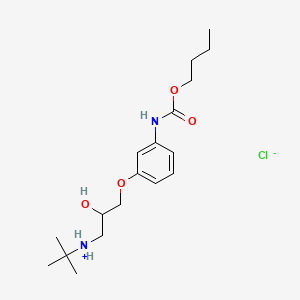 Carbamic acid, (3-(3-((1,1-dimethylethyl)amino)-2-hydroxypropoxy)phenyl)-, butyl ester, monohydrochloride