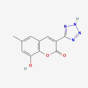 2H-1-Benzopyran-2-one, 8-hydroxy-6-methyl-3-(1H-tetrazol-5-yl)-