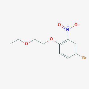 molecular formula C10H12BrNO4 B1444940 4-Bromo-1-(2-ethoxyethoxy)-2-nitrobenzene CAS No. 856364-94-8