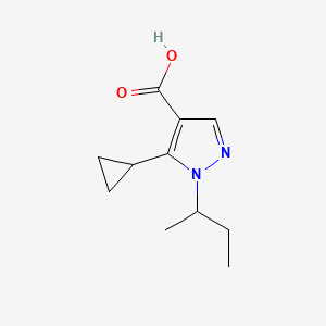 molecular formula C11H16N2O2 B1444942 1-(butan-2-yl)-5-cyclopropyl-1H-pyrazole-4-carboxylic acid CAS No. 1250391-52-6