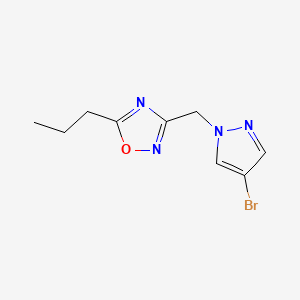 molecular formula C9H11BrN4O B1444945 3-[(4-bromo-1H-pyrazol-1-yl)methyl]-5-propyl-1,2,4-oxadiazole CAS No. 1251048-76-6
