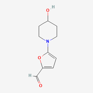 molecular formula C10H13NO3 B1444953 5-(4-Hydroxypiperidin-1-yl)furan-2-carbaldehyde CAS No. 912288-90-5
