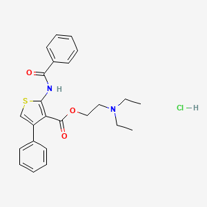 3-Thiophenecarboxylic acid, 2-(benzoylamino)-4-phenyl-, 2-(diethylamino)ethyl ester, monohydrochloride