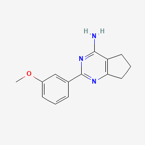 molecular formula C14H15N3O B1444956 4-Amino-2-(3-methoxyphenyl)-6,7-dihydro-5H-cyclopenta[D]pyrimidine CAS No. 1275675-85-8