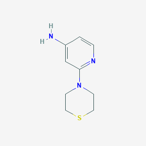 molecular formula C9H13N3S B1444962 2-Thiomorpholinopyridin-4-amine CAS No. 1249613-30-6