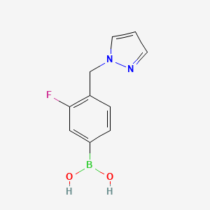 molecular formula C10H10BFN2O2 B1444966 [3-fluoro-4-(1H-pyrazol-1-ylmethyl)phenyl]boronic acid CAS No. 1333403-67-0