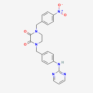 2,3-Piperazinedione, 1-((4-nitrophenyl)methyl)-4-((4-(2-pyrimidinylamino)phenyl)methyl)-