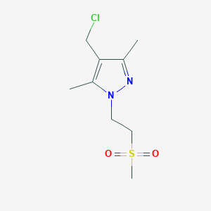 molecular formula C9H15ClN2O2S B1444994 4-(氯甲基)-1-(2-甲磺酰基乙基)-3,5-二甲基-1H-吡唑 CAS No. 1184590-00-8