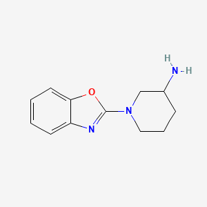 molecular formula C12H15N3O B1444999 1-(Benzo[d]oxazol-2-yl)piperidin-3-amine CAS No. 1248987-69-0