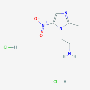 molecular formula C₆H₁₂Cl₂N₄O₂ B014450 1-(2-Aminoethyl)-2-methyl-5-nitroimidazole Dihydrochloride Monohydrate CAS No. 49575-10-2