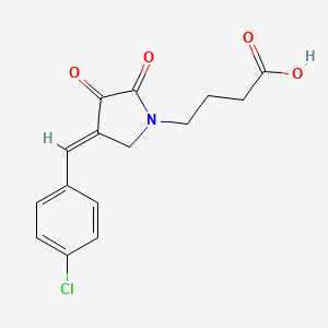 4-[(4E)-4-[(4-chlorophenyl)methylidene]-2,3-dioxopyrrolidin-1-yl]butanoic acid