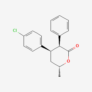 2H-Pyran-2-one, tetrahydro-4-(4-chlorophenyl)-6-methyl-3-phenyl-, (3-alpha,4-alpha,6-beta)-