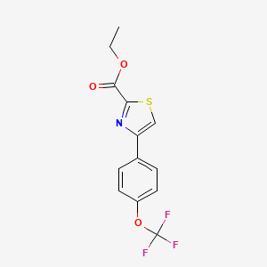 molecular formula C13H10F3NO3S B1445004 4-(4-(三氟甲氧基)苯基)噻唑-2-羧酸乙酯 CAS No. 886366-51-4