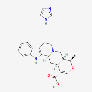 molecular formula C23H26N4O3 B14450064 Tetrahydroalstonate d'imidazole [French] CAS No. 77754-99-5