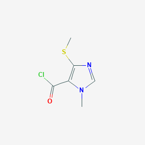 molecular formula C6H7ClN2OS B14450091 1-Methyl-4-(methylsulfanyl)-1H-imidazole-5-carbonyl chloride CAS No. 73187-14-1