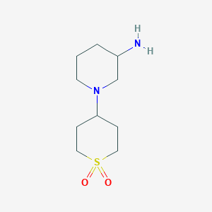 molecular formula C10H20N2O2S B1445013 4-(3-aminopiperidin-1-yl)tetrahydro-2H-thiopyran 1,1-dioxide CAS No. 1249366-77-5