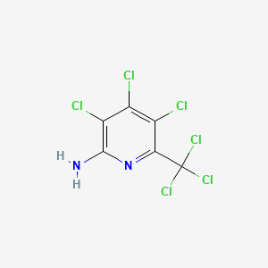 molecular formula C6H2Cl6N2 B14450158 3,4,5-Trichloro-6-(trichloromethyl)pyridin-2-amine CAS No. 77468-42-9