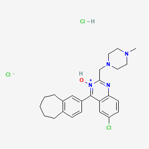 Quinazolinium, 6-chloro-3-hydroxy-2-((4-methyl-1-piperazinyl)methyl)-4-(6,7,8,9-tetrahydro-5H-benzocyclohepten-2-yl)-, chloride, monohydrochloride, hydrate