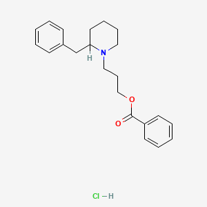 molecular formula C22H28ClNO2 B14450265 gamma-(2-Benzylpiperidino)propyl benzoate hydrochloride CAS No. 78219-41-7