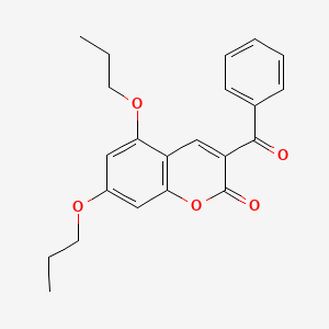 3-Benzoyl-5,7-dipropoxy-2H-1-benzopyran-2-one