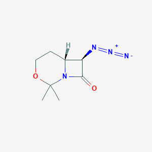 molecular formula C8H12N4O2 B14450392 (6R,7R)-7-Azido-2,2-dimethyl-3-oxa-1-azabicyclo[4.2.0]octan-8-one CAS No. 76134-87-7