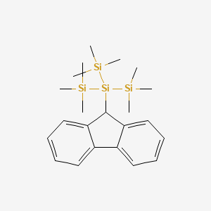 molecular formula C22H36Si4 B14450394 2-(9H-Fluoren-9-YL)-1,1,1,3,3,3-hexamethyl-2-(trimethylsilyl)trisilane CAS No. 73220-54-9